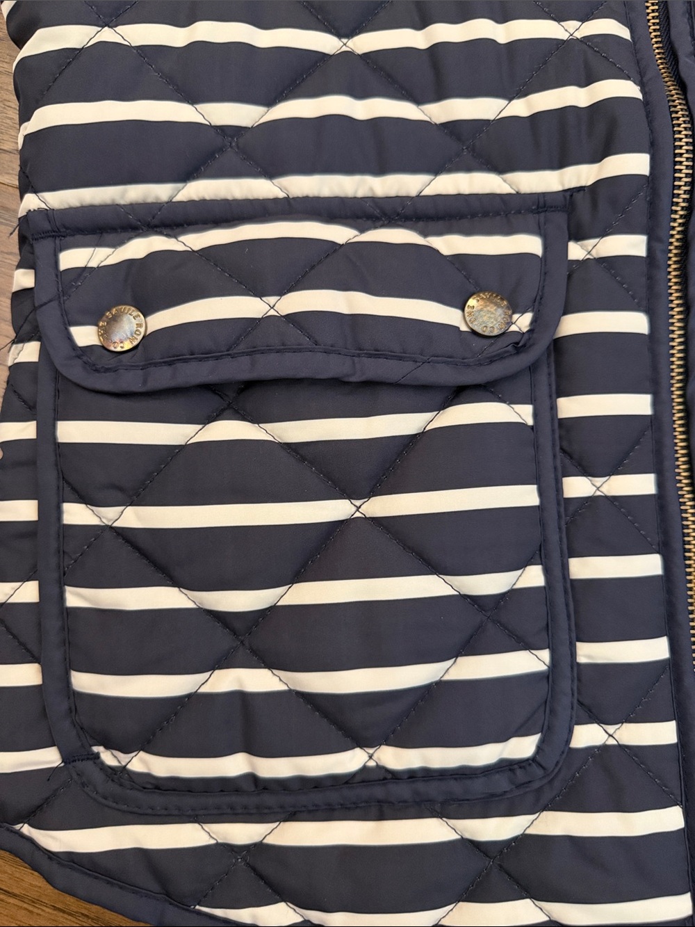 The Savile Row Co. London Navy & White Striped Quilted Vest S - Picture 5 of 11